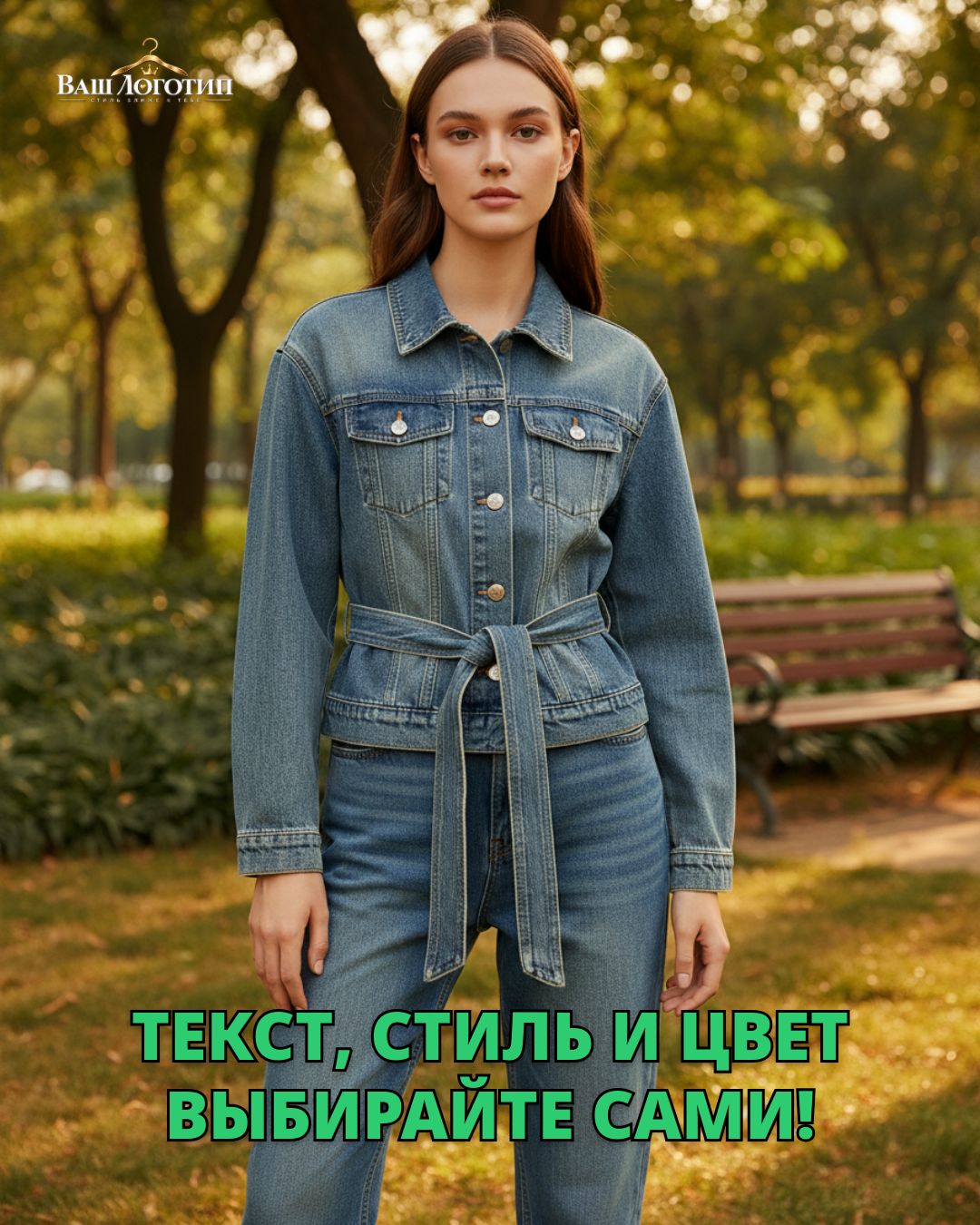 Контент с логотипом бренда — логотип и готовый текст уже на фото